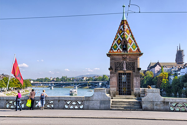 Rhine bridge in Basel - cultural capital of Switzerland
